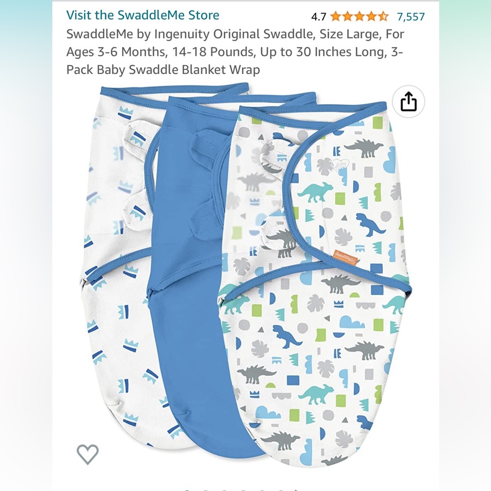 Swaddle Me swaddles - 3 pack